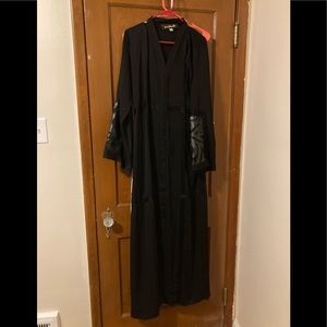 Black womens abaya with tie around waist size medium